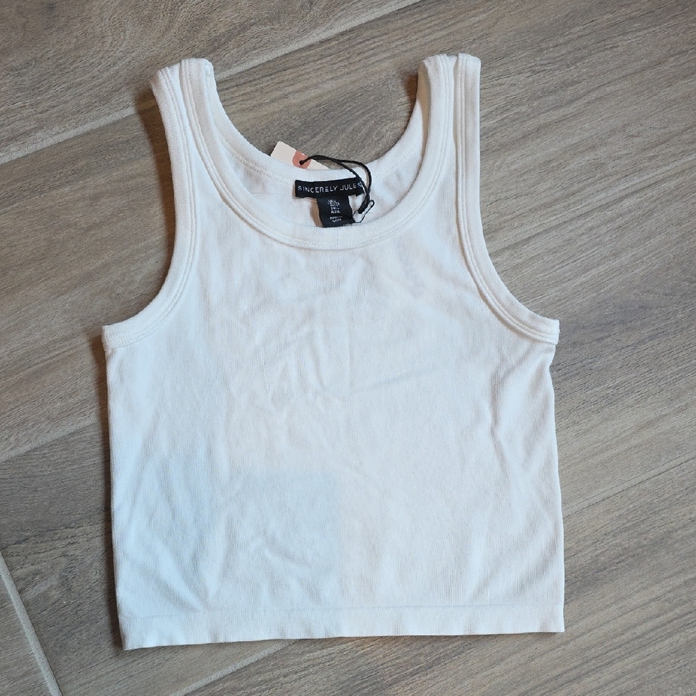 Adorable White Stretchy Tank Top